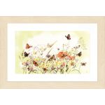 Набор для вышивки крестом LanArte Flowers/Butterfly Бабочки на лугу