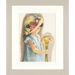 Набор для вышивки крестом LanArte Girl with the flowered hat "Девочка с цветочной шляпой"