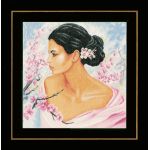 Набор для вышивки крестом LanArte Lady with blossoms Девушка c цветами
