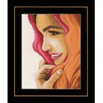 Набор для вышивки крестом LanArte Woman with red scarf Женщина с красным шарфом