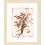 Набор для вышивки крестом LanArte Sparrows with red berries Воробьи и брусника
