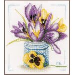 Набор для вышивки крестом LanArte " Crocus "Крокусы"