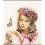 Набор для вышивки крестом LanArte Angel with butterflies "Ангел с бабочками"