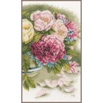 Набор для вышивки крестом LanArte Peony roses Пионовидные розы"