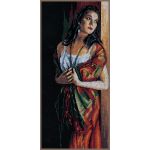 Набор для вышивки крестом LanArte Lady & Scarf "Девушка и шарф"