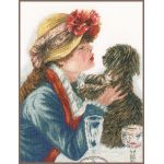 Набор для вышивки крестом LanArte Girl & Dog "Девочка и собака"