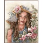 Набор для вышивки крестом LanArte LITTLE GIRL WITH HAT Маленькая девочка в шляпе