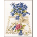 Набор для вышивки крестом LanArte BLUE FLOWERS Синие цветы