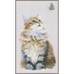 Набор для вышивки крестом LanArte Flower FOREST CAT Лесной кот