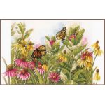 Набор для вышивки крестом Lanarte, 44х28, ткань 27, "Butterflies and coneflowers"