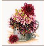 Набор для вышивки крестом Lanarte, 19х24, лен 30, "Pink blush bouquet"