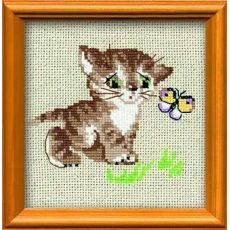 РИОЛИС ✓Котенок с бабочкой  ✓ 1049 ✓ - Набор для вышивания