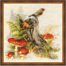 Пенек с мухоморами арт: 1546