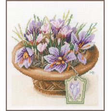 Набор для вышивки крестом LanArte Crocus Flowers Крокусы
