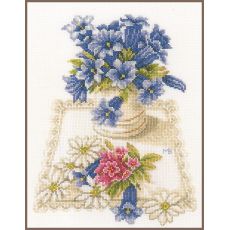 Набор для вышивки крестом LanArte BLUE FLOWERS Синие цветы