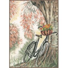Набор для вышивки крестом LanArte BIKE & FLOWER BASKET Велосипед и цветочная корзина