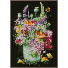 Набор для вышивки крестом Lanarte, 27х39, Аида 14, "Flower power bouquet"
