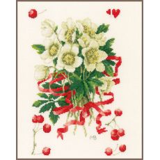 Набор для вышивки крестом Lanarte, 22х34, ткань 27, "A hellebores gift"