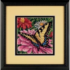 DIMENSIONS_07232Бабочка на Циннии, Needlepoint
