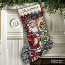 DIMENSIONS ✓ 08778  ✓ Candy Cane Santa, Сапожок