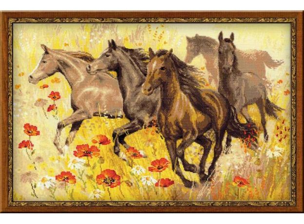 РИОЛИС ✓Табун лошадей  ✓ 1064 ✓ - Набор для вышивания
