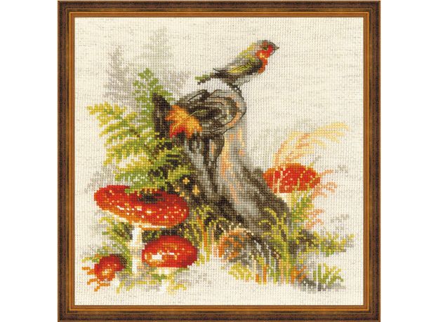 Пенек с мухоморами арт: 1546