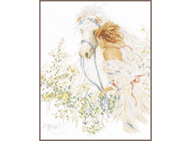 Набор для вышивки крестом LanArte Horse and flowers Лошадь и цветы