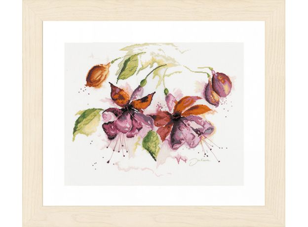 Набор для вышивки крестом LanArte Fuchsia in watercolour Фуксия в акварели