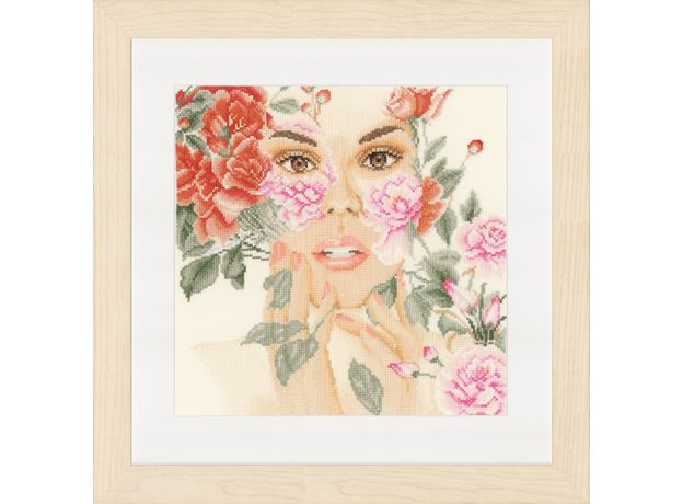 Набор для вышивки крестом LanArte Flowers face Лицо в цветах