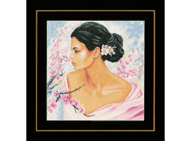 Набор для вышивки крестом LanArte Lady with blossoms Девушка c цветами