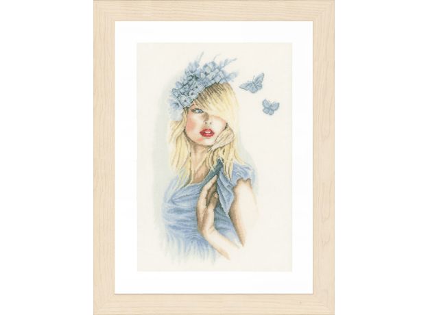 Набор для вышивки крестом LanArte Blue butterflies Голубые бабочки