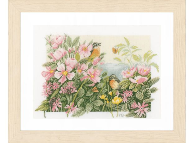 Набор для вышивки крестом LanArte Birds and Roses "Птицы и розы"