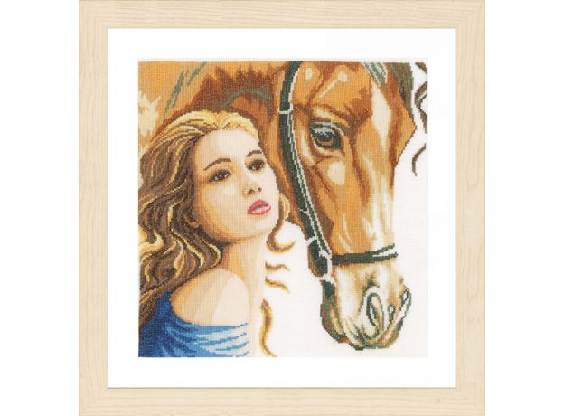 Набор для вышивки крестом LanArte Woman and horse Женщина и лошадь