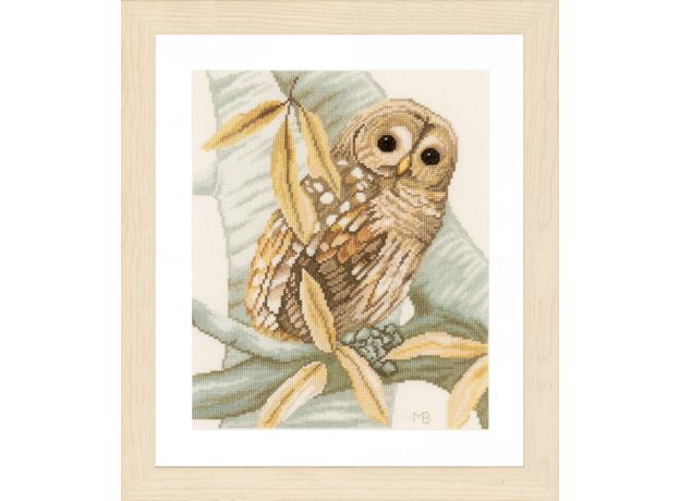 Набор для вышивки крестом Lanarte, 23х28, ткань 27, "Owl and Autumn Leaves"