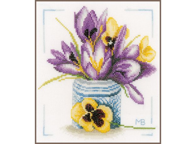 Набор для вышивки крестом LanArte " Crocus "Крокусы"