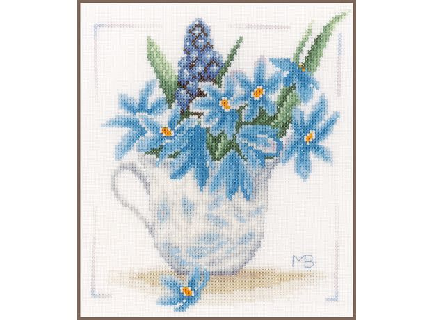 Набор для вышивки крестом LanArte "Blue Flowers "Голубые цветы"