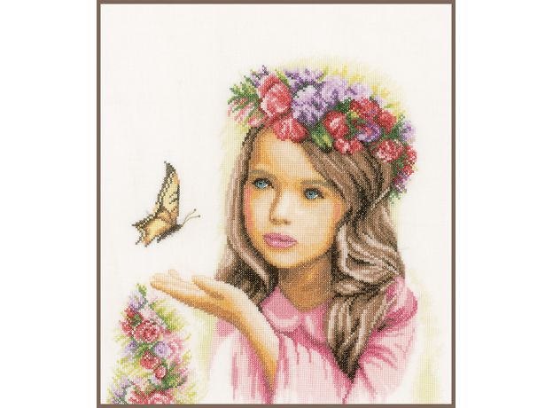Набор для вышивки крестом LanArte Angel with butterflies "Ангел с бабочками"