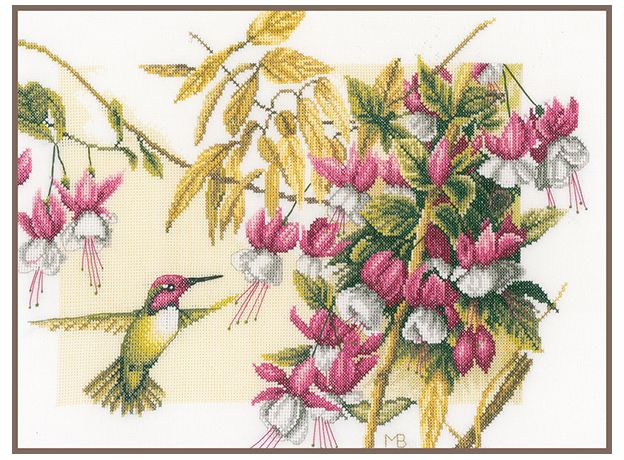 Набор для вышивки крестом LanArte Colibri and flowers Колибри и цветы