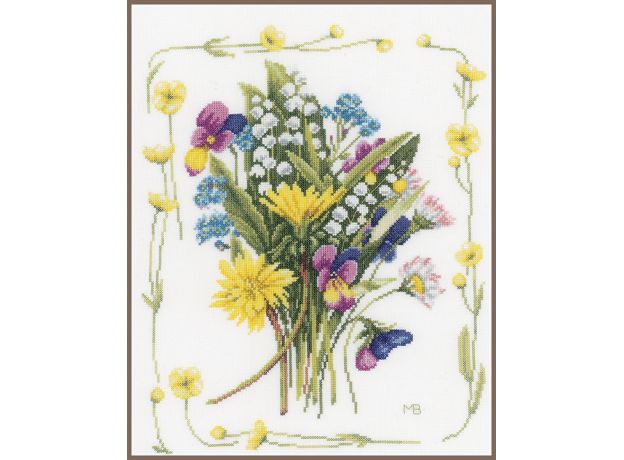 Набор для вышивки крестом LanArte  BOUQUET OF FIELD FLOWERS Букет полевых цветов