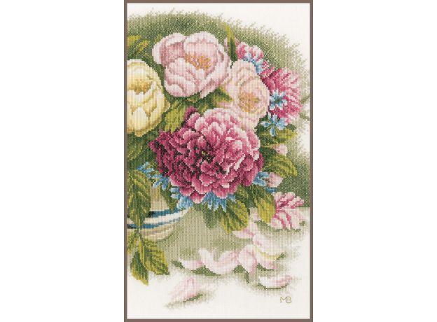Набор для вышивки крестом LanArte Peony roses Пионовидные розы"