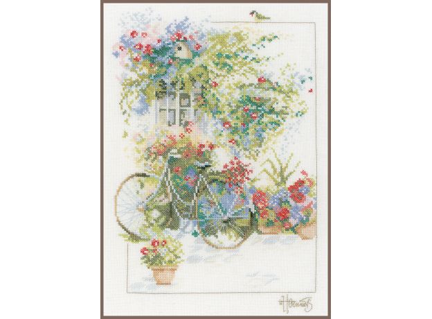 Набор для вышивки крестом LanArte Flowers & bicycle "Цветы и велосипед"