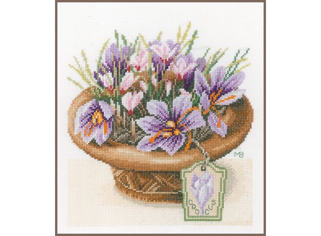 Набор для вышивки крестом LanArte Crocus Flowers Крокусы