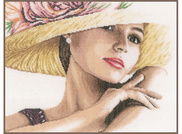 Набор для вышивки крестом LanArte Lady with Hat "Девушка в шляпке"