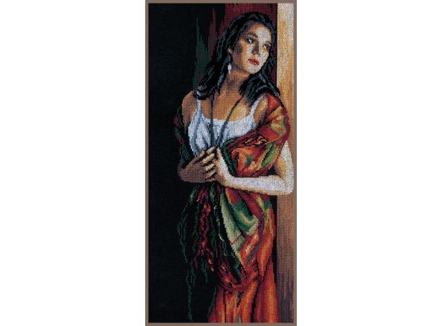 Набор для вышивки крестом LanArte Lady & Scarf "Девушка и шарф"