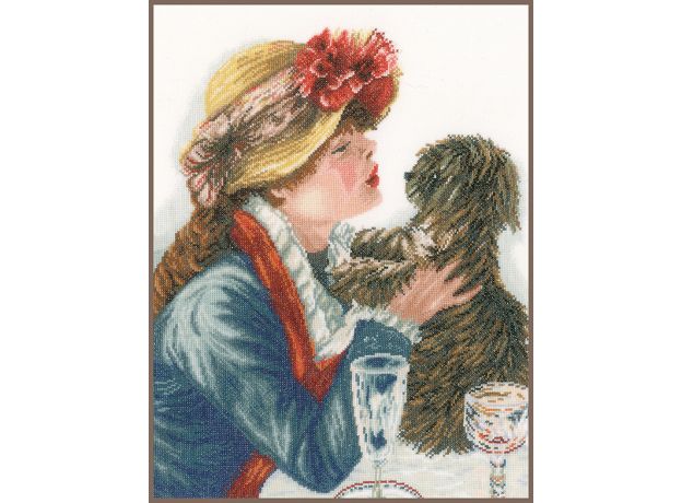 Набор для вышивки крестом LanArte Girl & Dog "Девочка и собака"