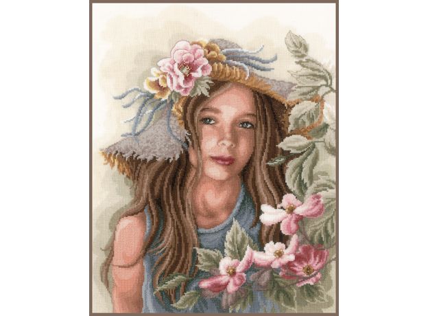 Набор для вышивки крестом LanArte LITTLE GIRL WITH HAT Маленькая девочка в шляпе