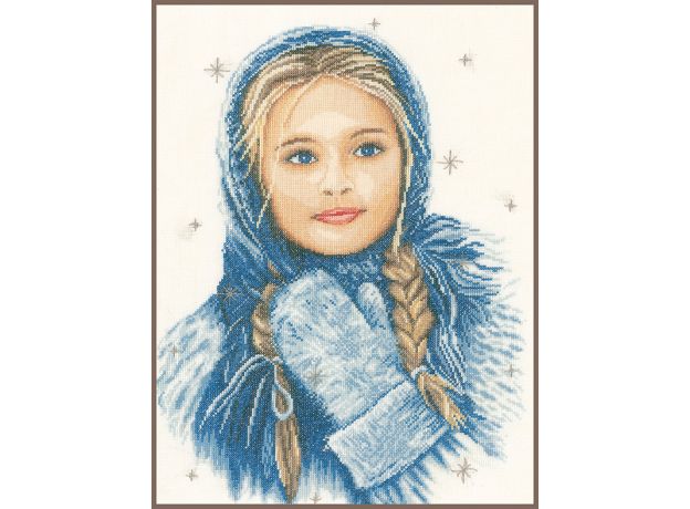 Набор для вышивки крестом LanArte Winter Girl Зимняя девушка