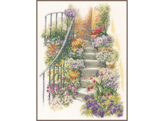 Набор для вышивки крестом LanArte Flower stairs "Цветочные ступеньки"