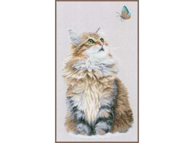 Набор для вышивки крестом LanArte Flower FOREST CAT Лесной кот