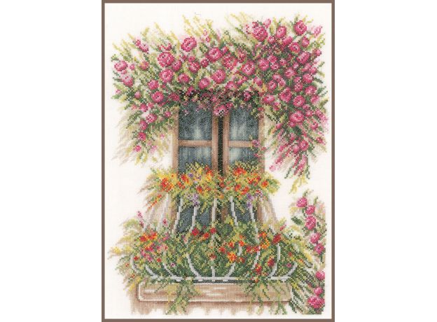 Набор для вышивки крестом LanArte Flower Balcony Цветочный балкон